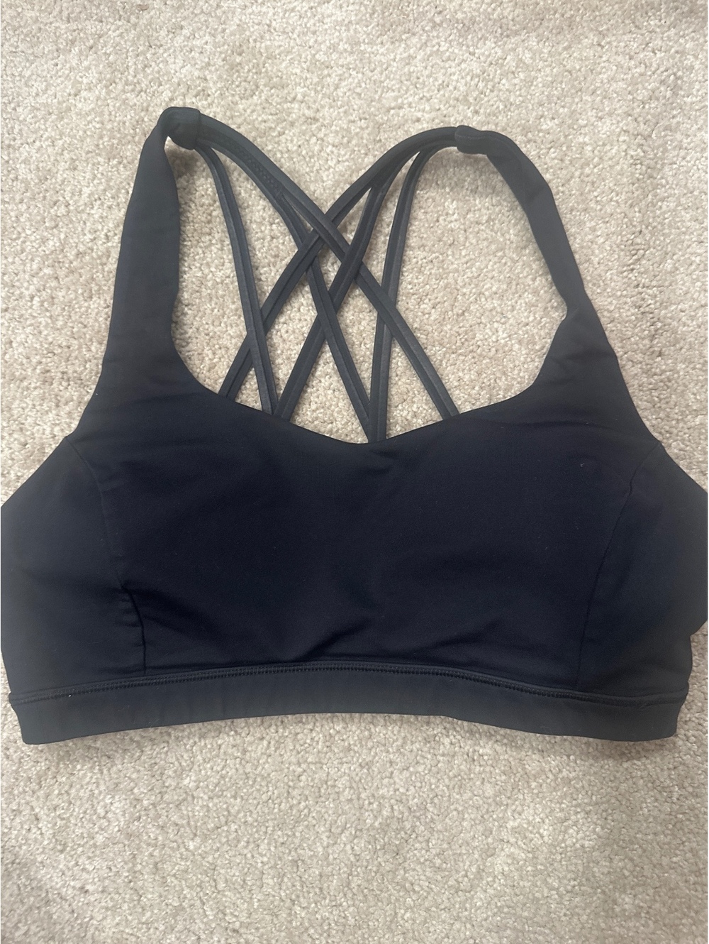 (3)Lululemon Black Strappy Sports Bra Size 8